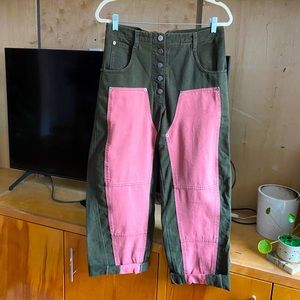 Rachel Comey Handy Colorblock Crop Pants Jalapeno